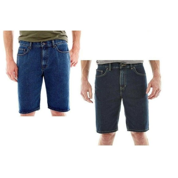 Men's Denim Shorts St John's Bay Straight Fit 5 Pockets size 44 NEW - Picture 1 of 9